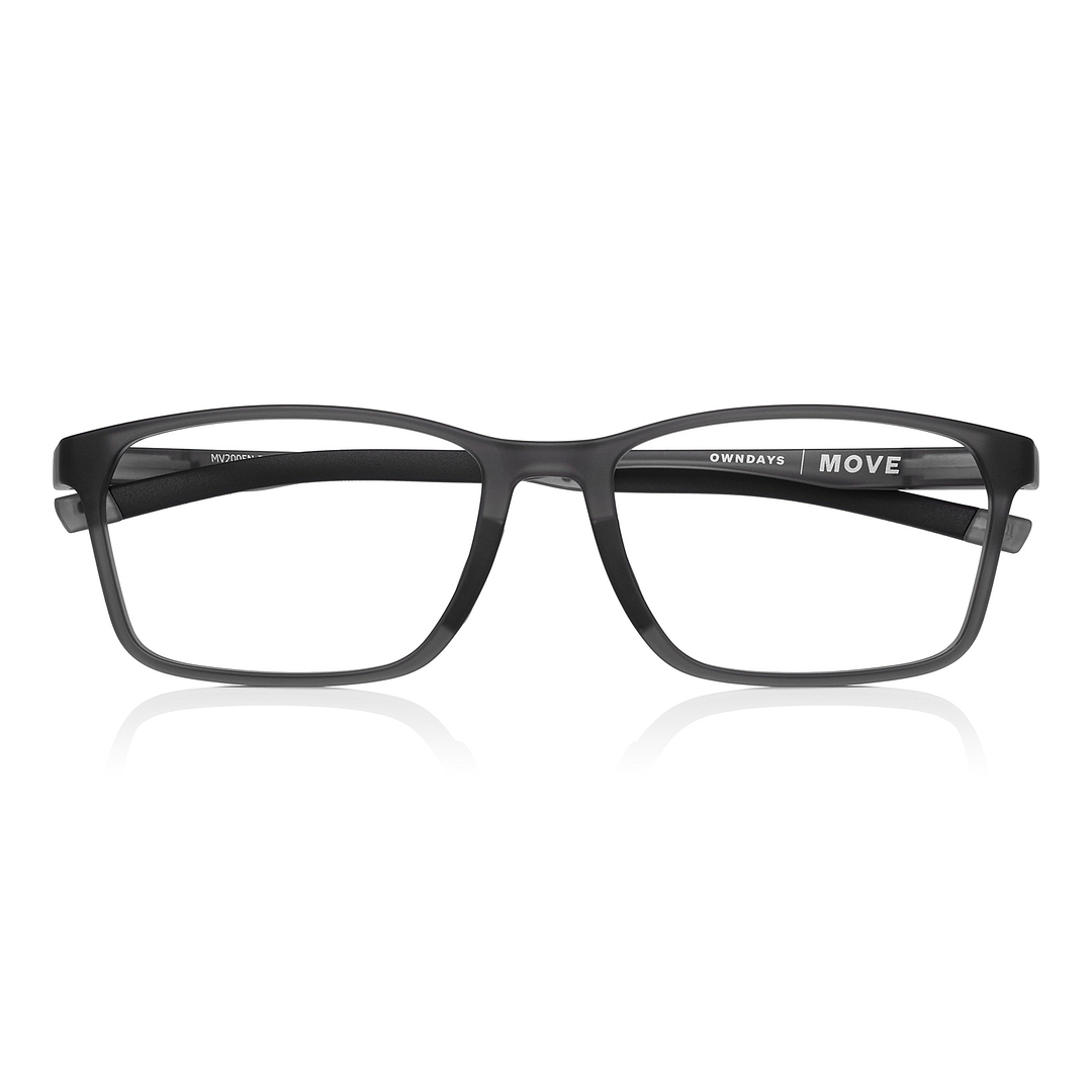 OWNDAYS | MOVE Matte Gray Full Rim Rectangle right side